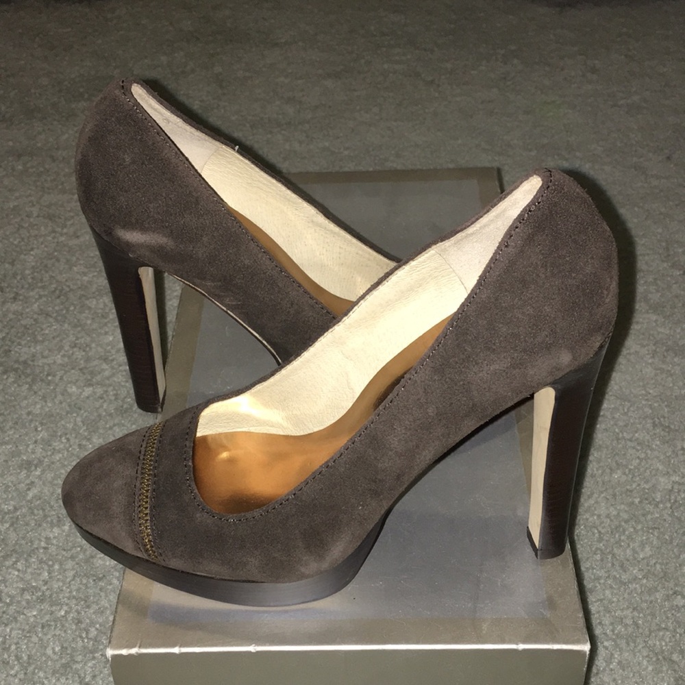 Michael Kors Brown Pumps w/ Zipper Detailing - Picture 3 of 7